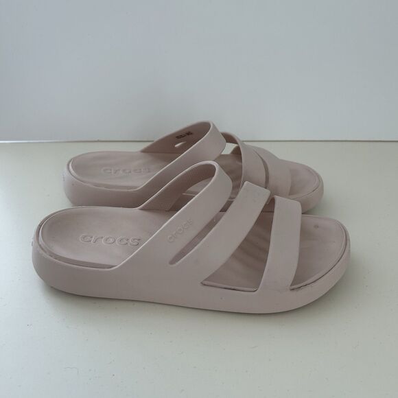 CROCS Getaway Strappy Womens Sandals Slides Pink Womens Size 9 Slip On - Picture 2 of 9